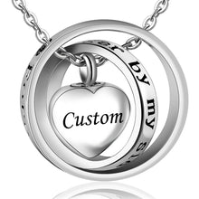 Load image into Gallery viewer, No Longer By My Side,Forever In My Heart Cremation Jewelry Stainless Steel Heart Urn Necklace Ashes For Human/Pet

